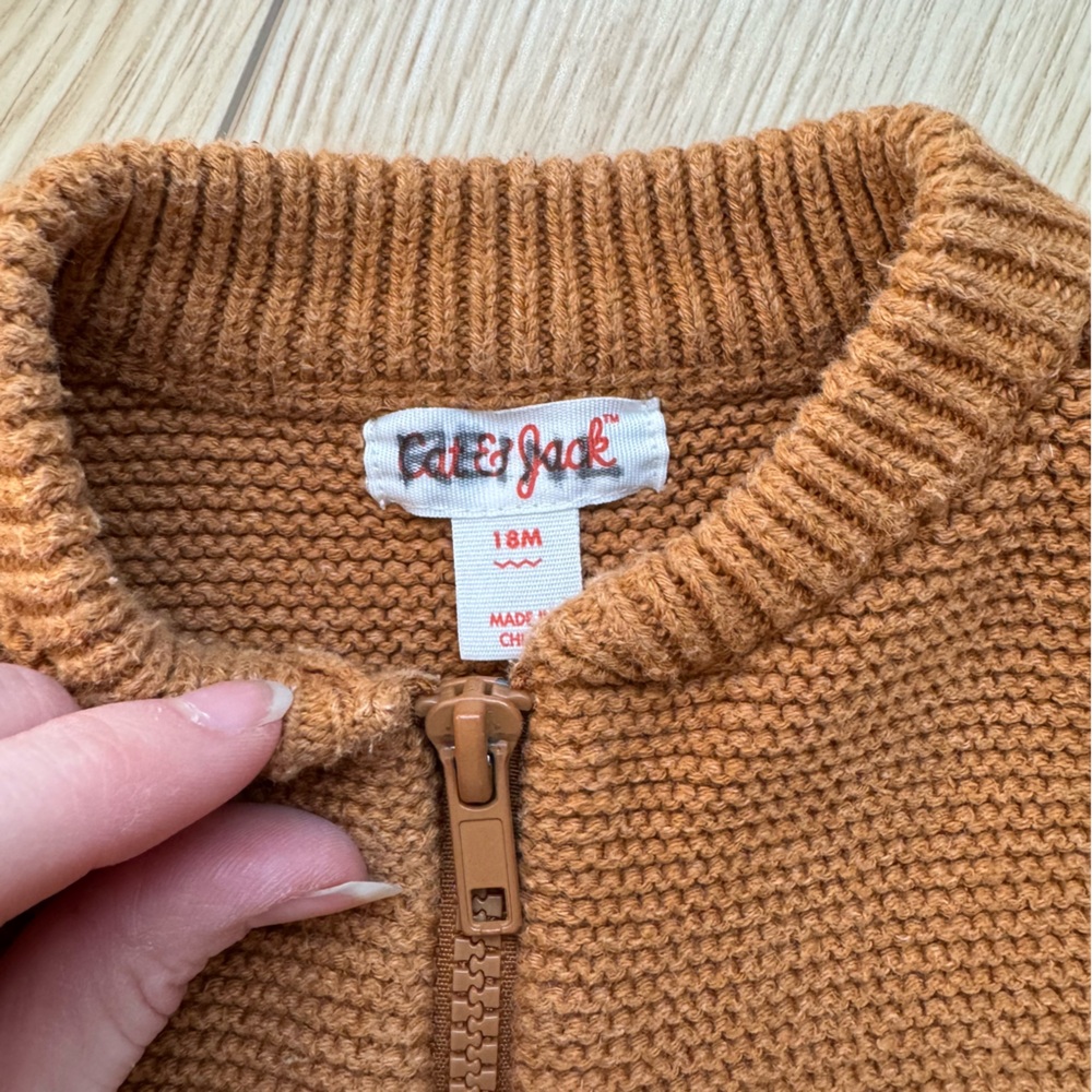 cat & jack 18 month zip cardigan sweater - Picture 3 of 5